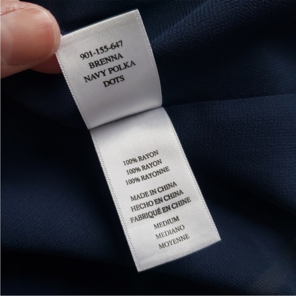 Rails Brenna True Wrap Mini Dress in Navy with White Micro Dot - Picture 5 of 6